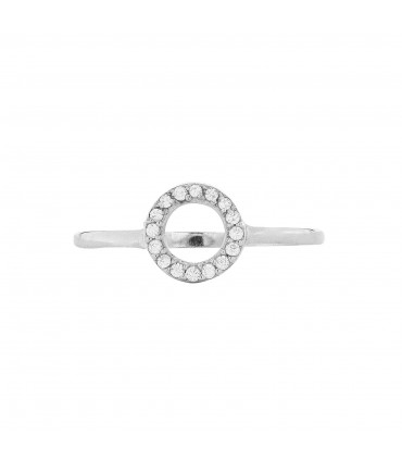 Rebajas Anillo Círculo Cristales Plata