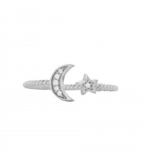 Anillos Anillo Luna y Estrella Plata 925