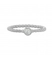 Anillo Bolitas Cristal Blanco Plata