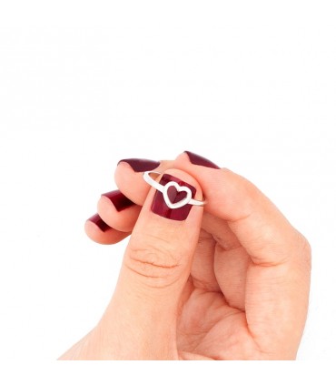 Anillos Anillo Corazón Hueco Plata 925