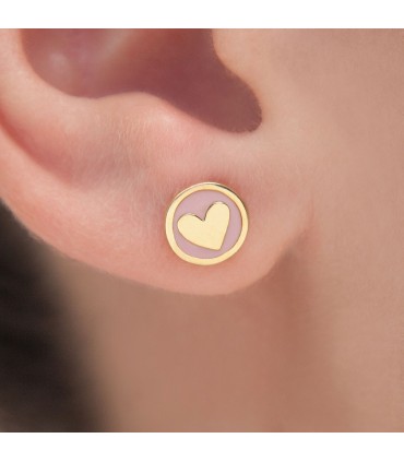 Niña y bebé Pendientes Bebé Círculo Corazón