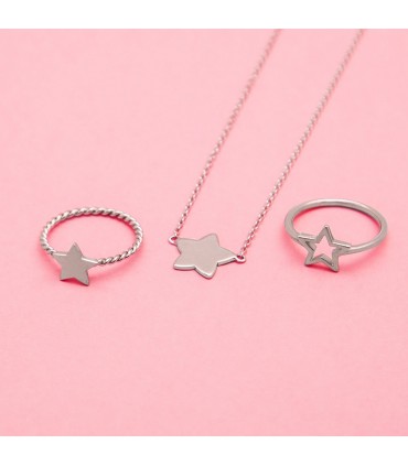 Anillos Anillo Estrella Trenzada Plata de ley