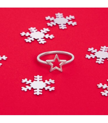Anillos Anillo Estrella Hueca Plata 925