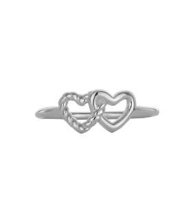 Anillos Anillo Corazón Doble Plata 925