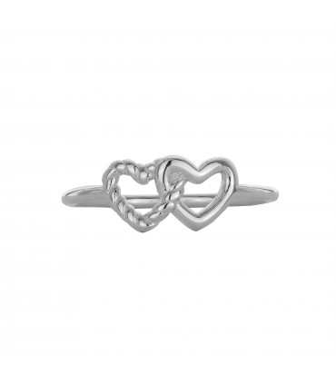 Anillos Anillo Corazón Doble Plata 925