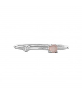 Anillos Anillo Cuarzo Rosa y Cristal Plata