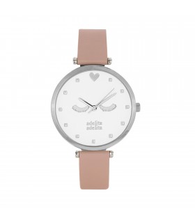 Relojes Reloj Pestañas Piel Vegana Rosa