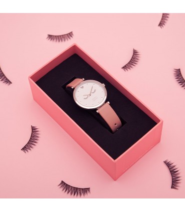 Relojes Reloj Pestañas Piel Vegana Rosa