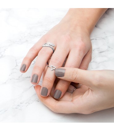Anillos Anillo Triángulo Hueco Pequeño Plata 925