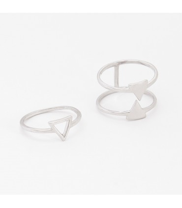 Anillos Anillo Triángulo Hueco Pequeño Plata 925