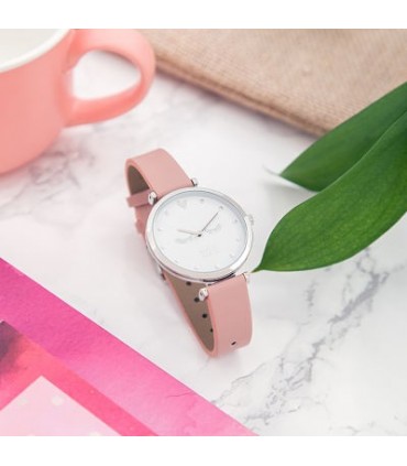 Relojes Reloj Pestañas Piel Vegana Rosa