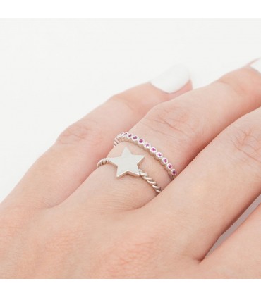 Anillos Anillo Estrella Trenzada Plata de ley