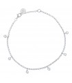 Tobillera Multidiamantes Plata