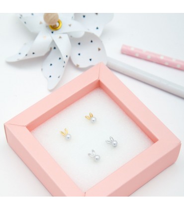 Niña y bebé Pendientes Niña Conejito