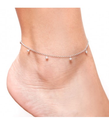 Tobilleras Tobillera Multidiamantes Plata