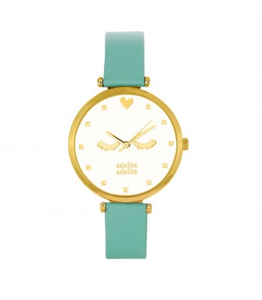 Relojes Reloj Pestañas Piel Vegana Menta