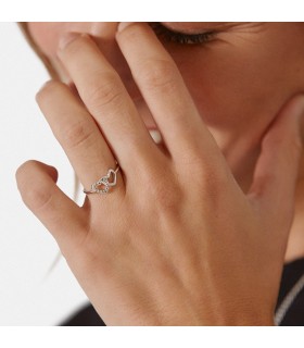 Anillos Anillo Corazón Doble Plata 925