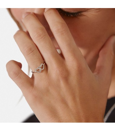 Anillos Anillo Corazón Doble Plata 925