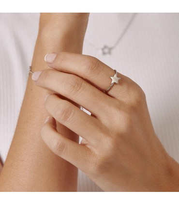 Anillos Anillo Estrella Trenzada Plata de ley