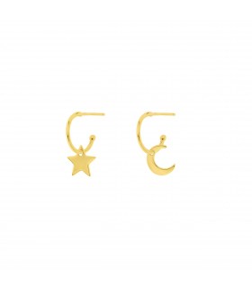 Pendientes  Pendientes Aro Luna y Estrella
