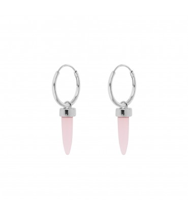 Pendientes  Aritos con Aplique Amuleto Cuarzo Rosa