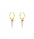 Pendientes  Aritos con Aplique Amuleto Cuarzo Rosa