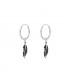 Pendientes  Aritos con Aplique Pluma