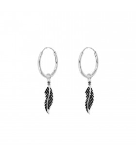 Pendientes  Aritos con Aplique Pluma