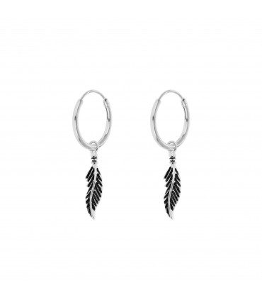 Pendientes  Aritos con Aplique Pluma