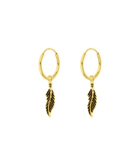 Pendientes  Aritos con Aplique Pluma
