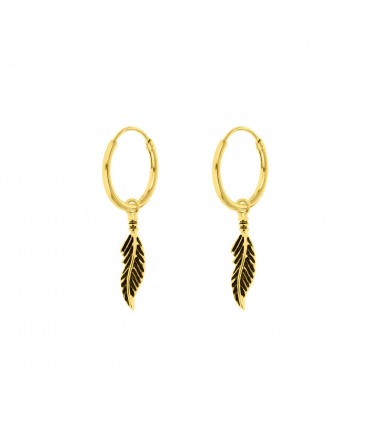 Pendientes  Aritos con Aplique Pluma
