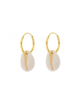 Pendientes  Aritos con Aplique de Conchas