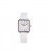 RELOJ CUADRADO PLATA BLANCO Correa blanca