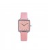 RELOJ CUADRADO PLATA ROSA Correa rosa