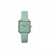 RELOJ CUADRADO PLATA Esfera MENTA Correa menta