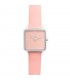 RELOJ CUADRADO PLATA ROSA Correa rosa