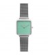 RELOJ CUADRADO PLATA MENTA Correa Malla