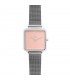 RELOJ CUADRADO PLATA ROSA Correa malla