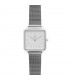 RELOJ CUADRADO PLATA BLANCO Correa Malla