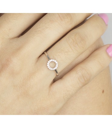 Rebajas Anillo Círculo Cristales Plata